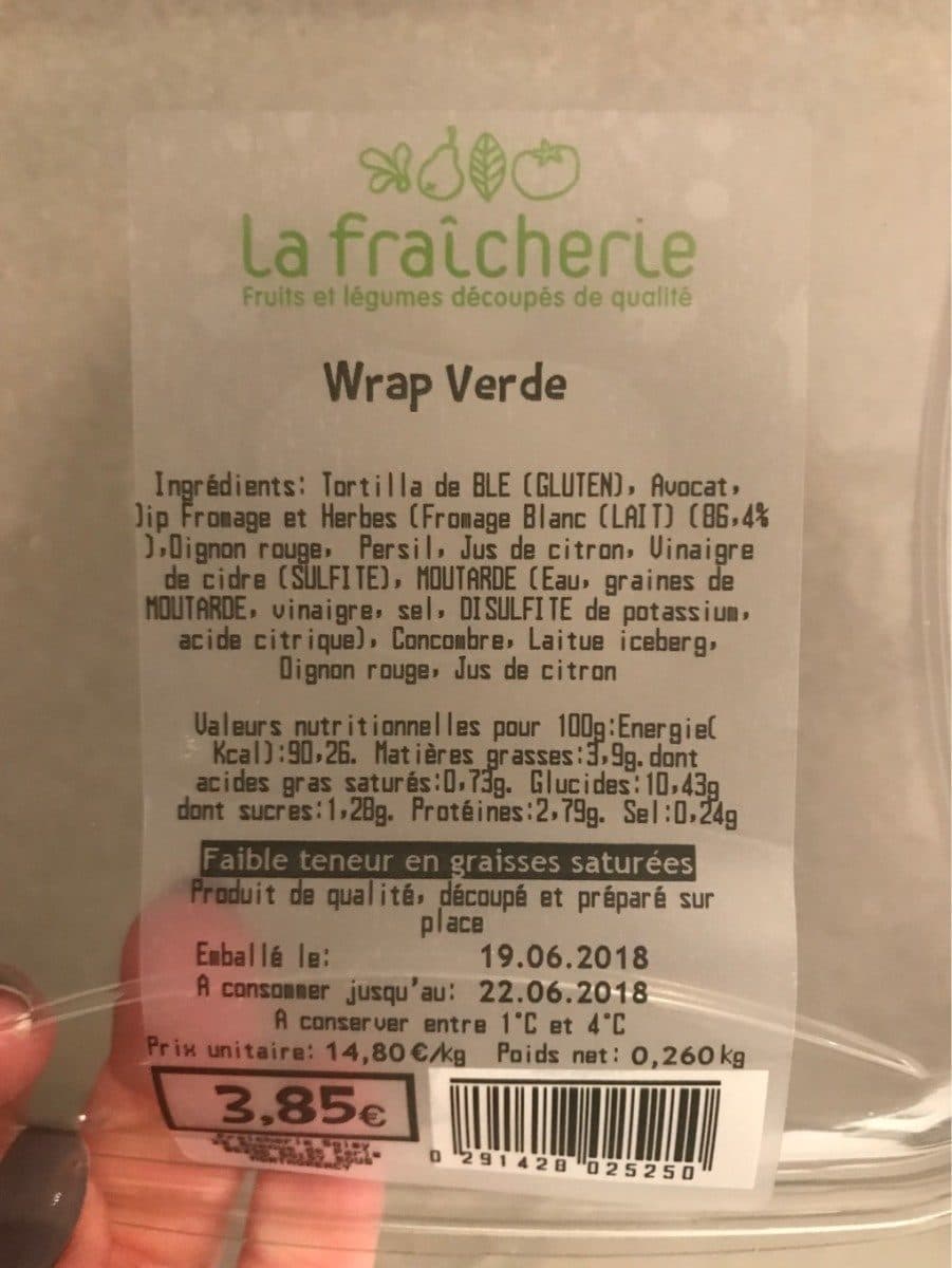 Open Food Facts Wrap verde packshot