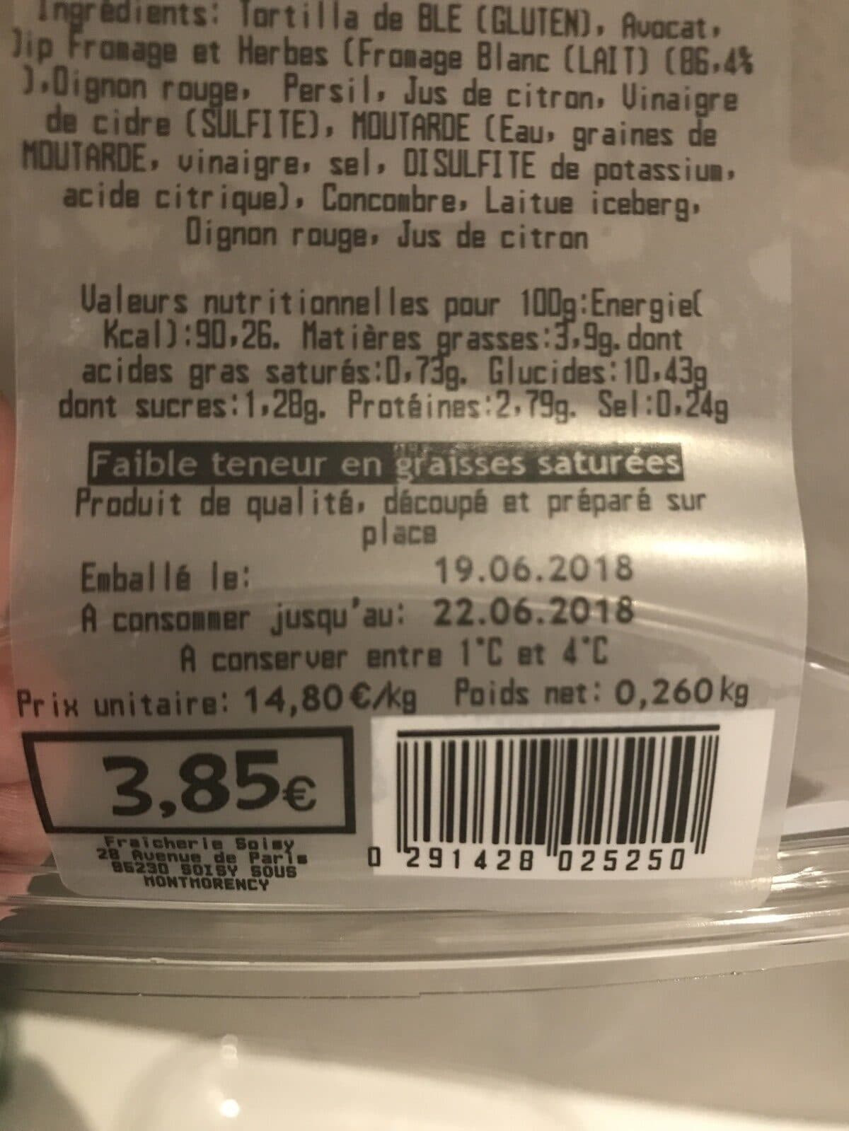 Open Food Facts Wrap verde packshot