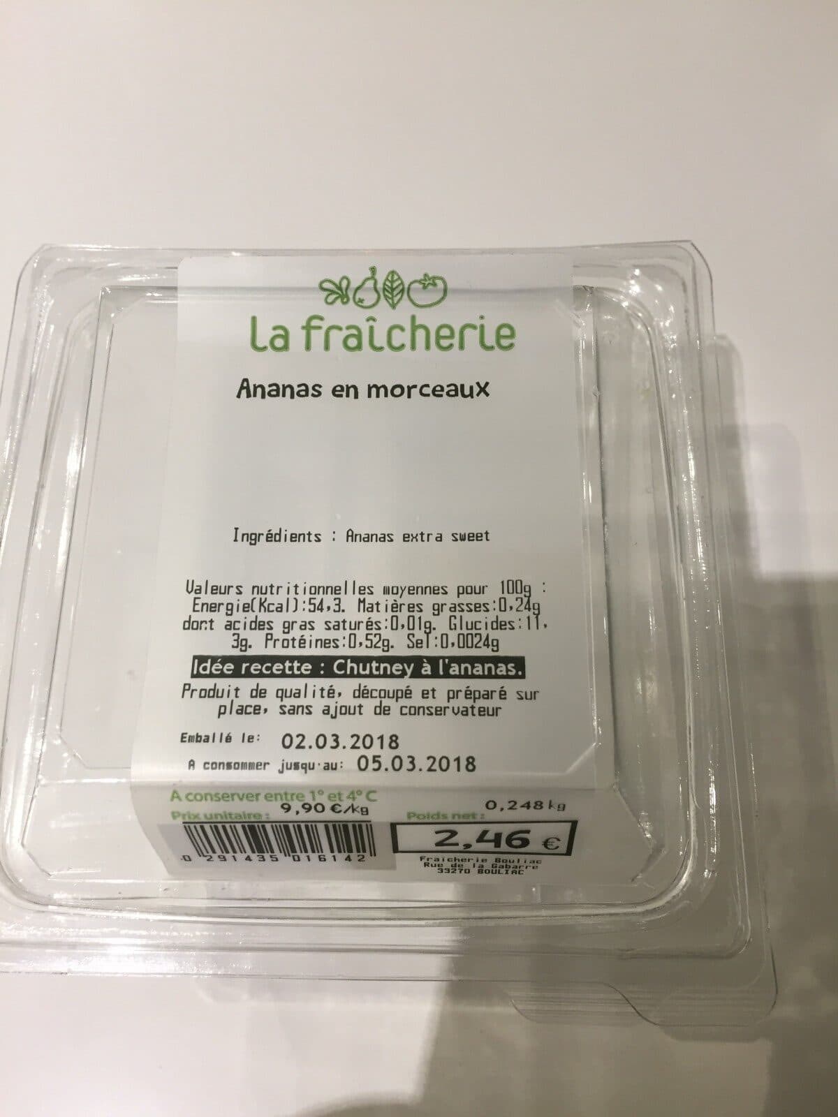 Open Food Facts Ananas en morceaux packshot