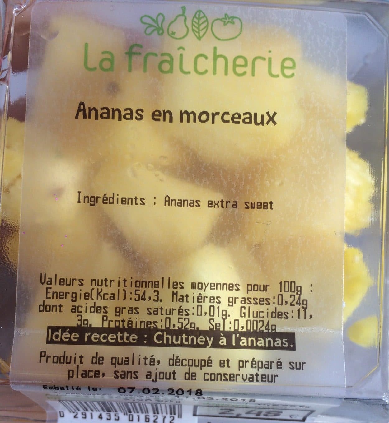 La Fraicherie Ananas en morceaux packshot
