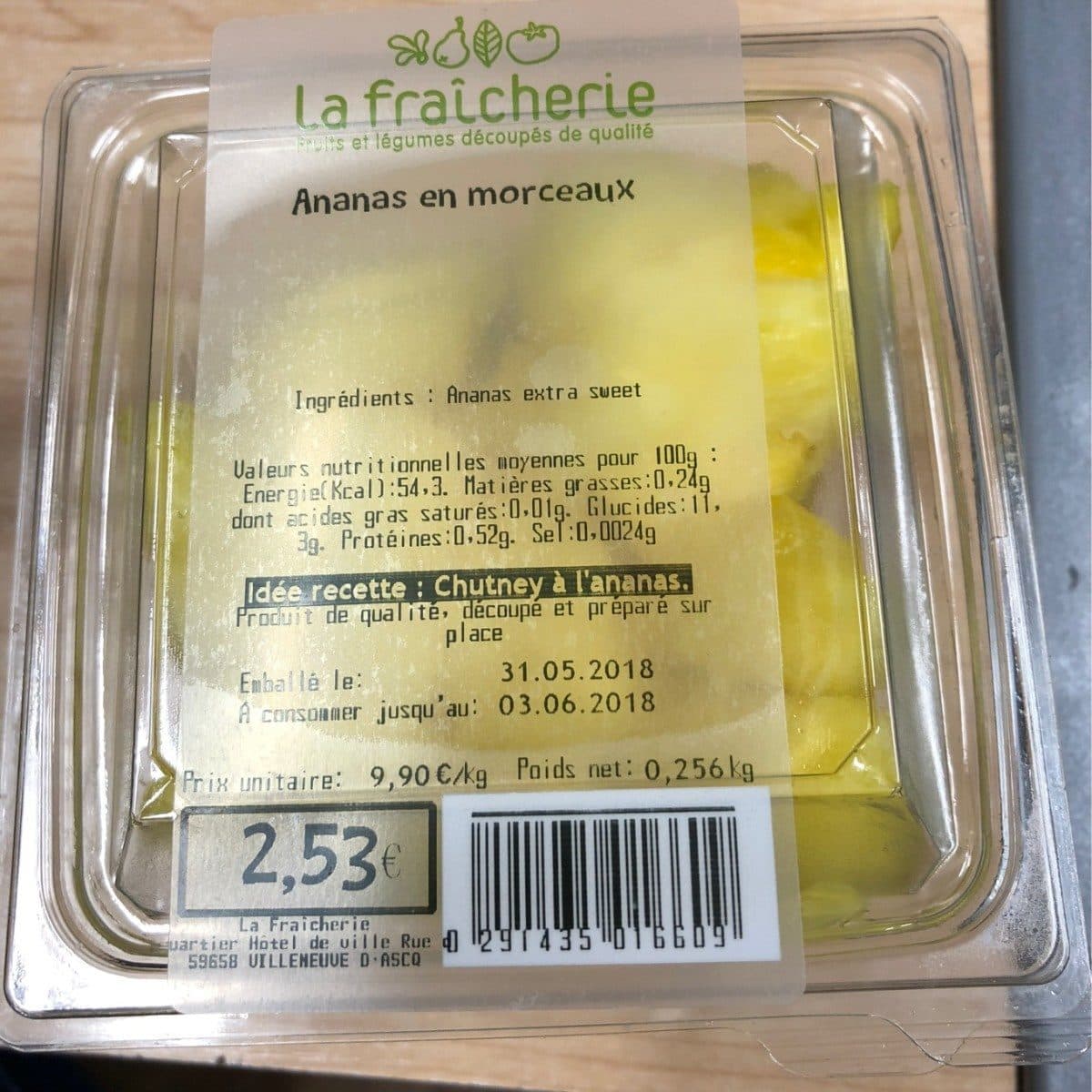 Open Food Facts Ananas en morceaux packshot