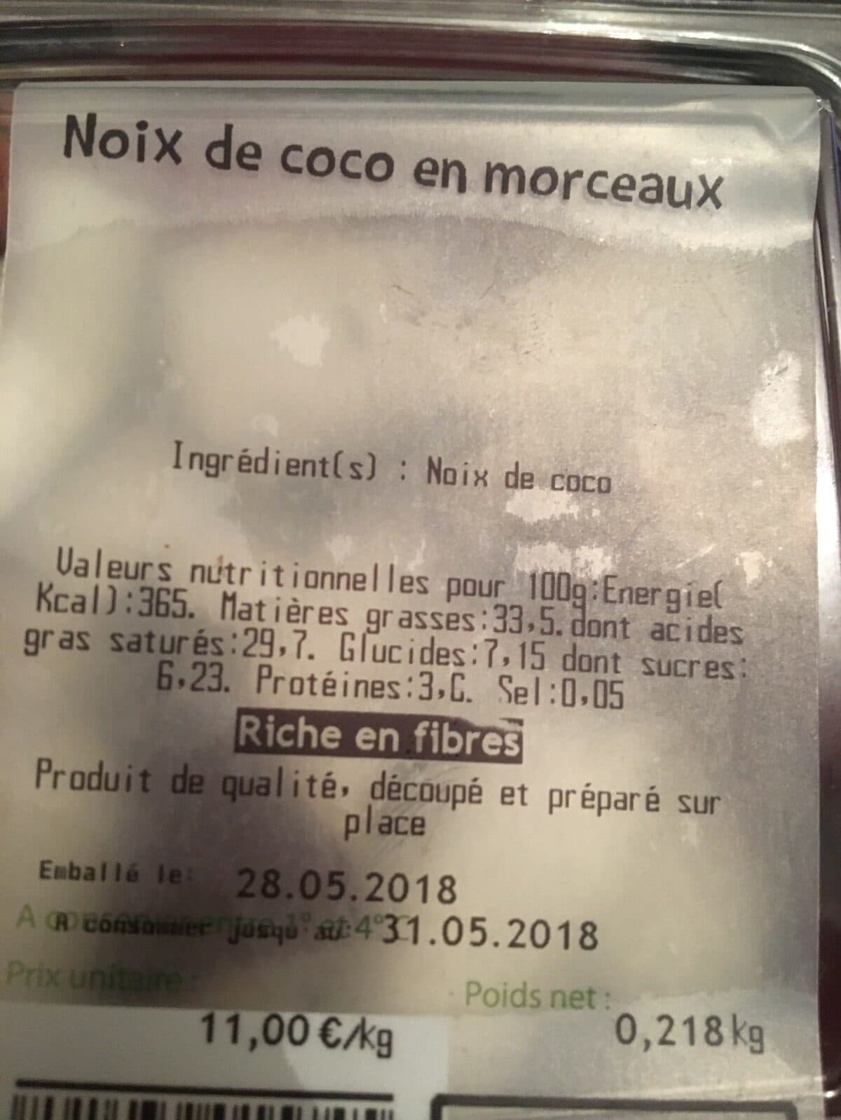 Open Food Facts Noix de coco en morceaux packshot