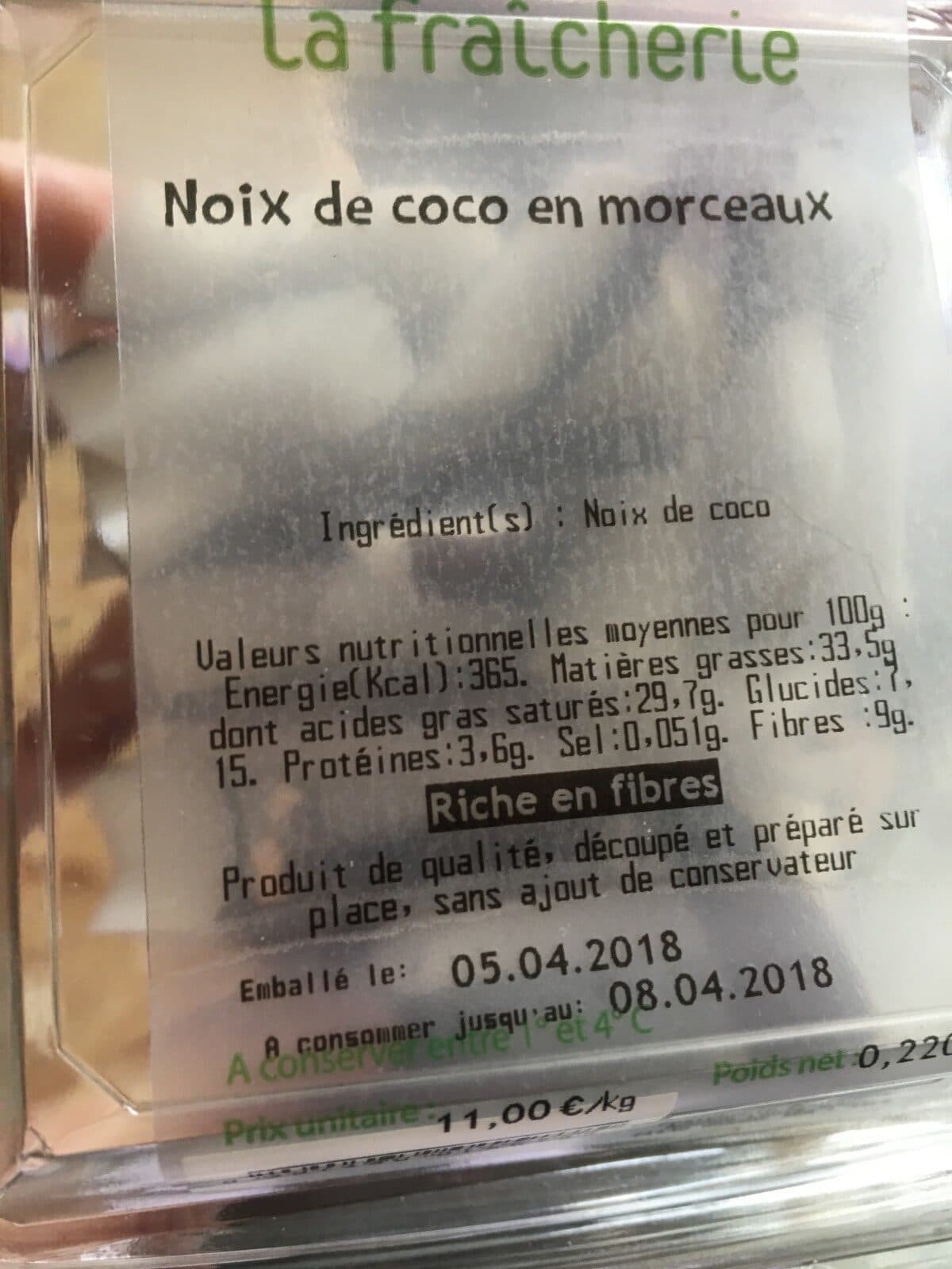 Open Food Facts Noix de coco en morceaux packshot