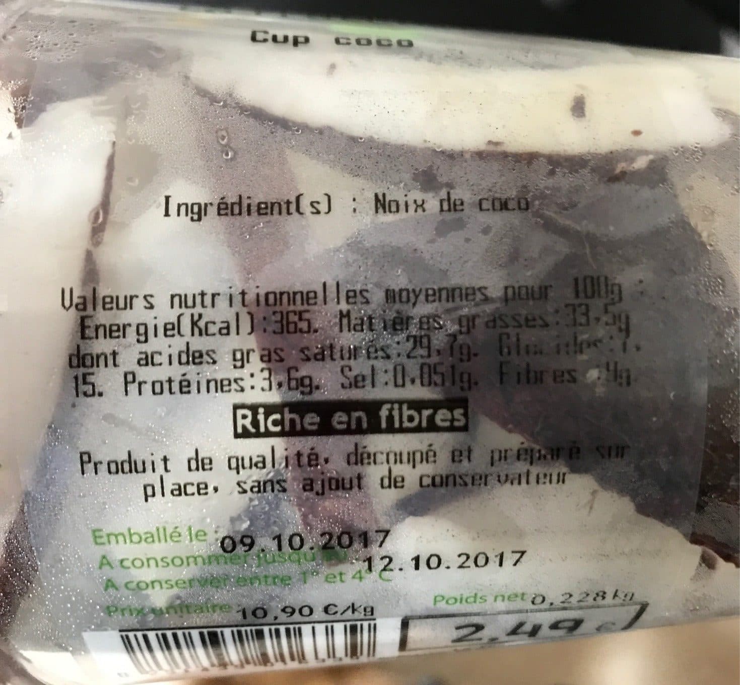 La Fraîcherie Cup coco packshot