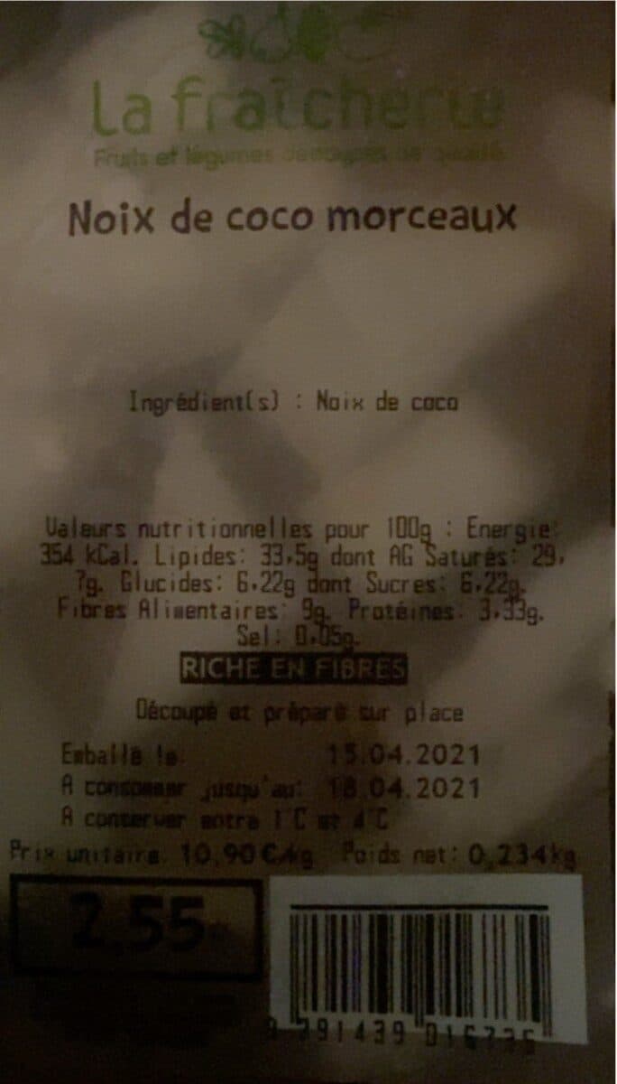 Open Food Facts Noux de coco en morceaux packshot