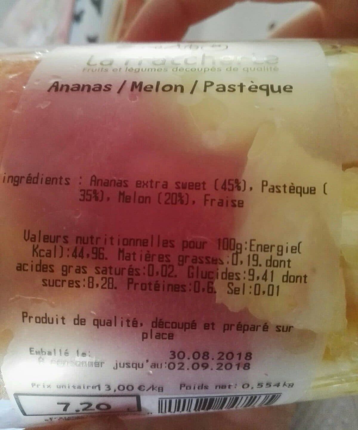 Open Food Facts Fruits découpés Ananas/melon/pastèque packshot