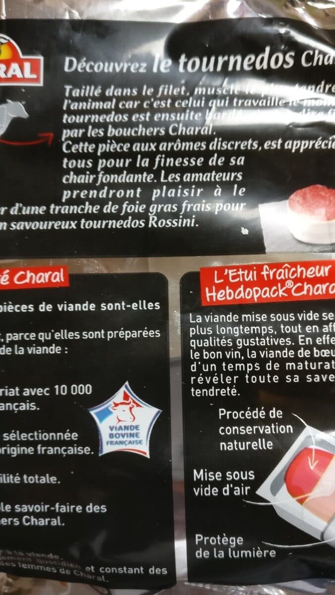 Charal 2 Tournedos dans le filet packshot