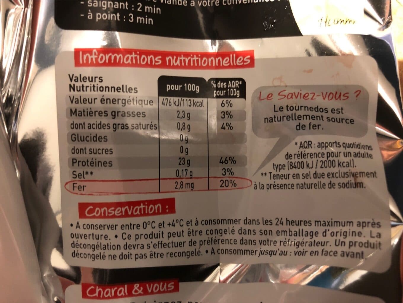 Charal 2 tournedos dans le filet packshot