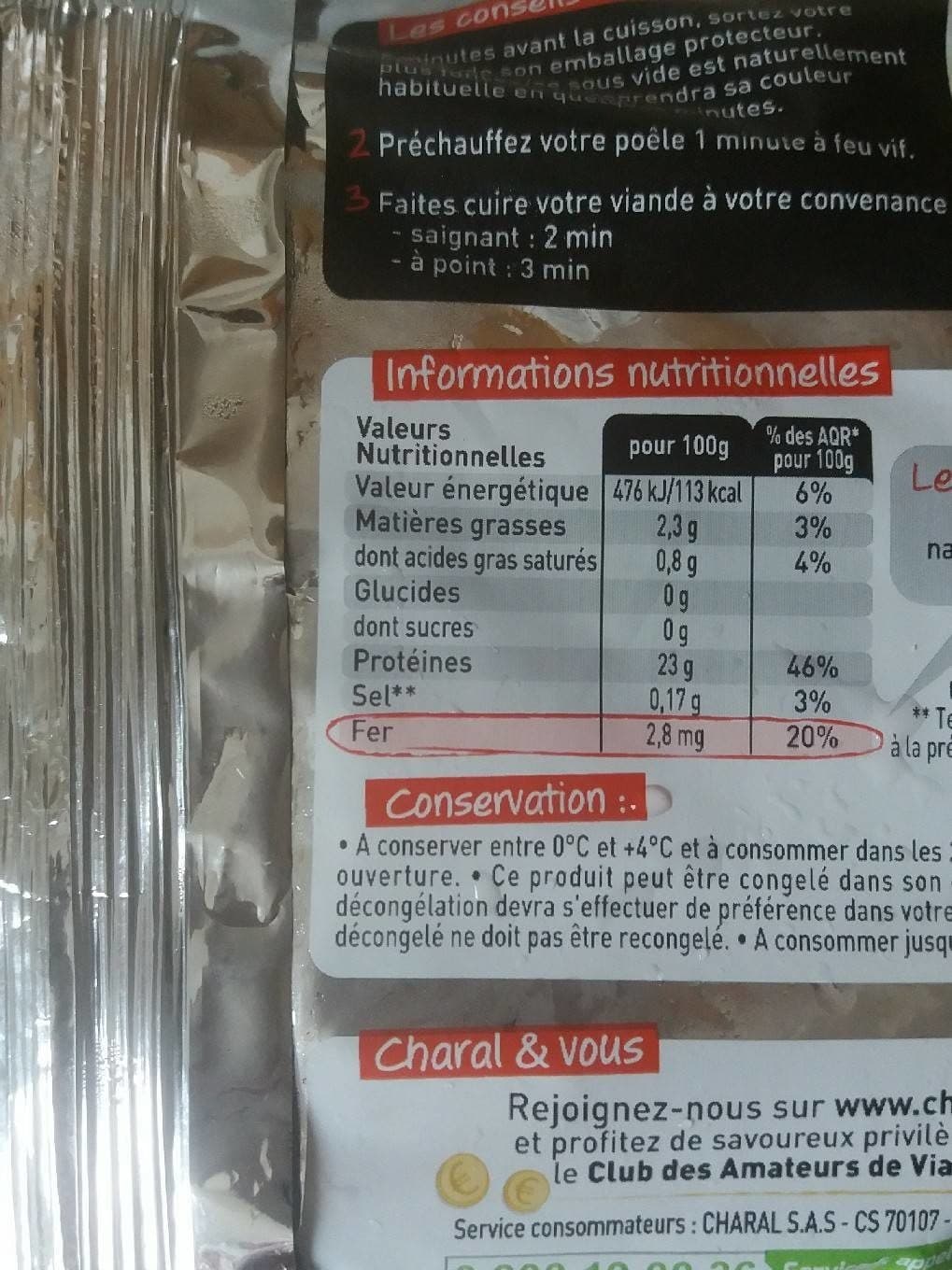 Charal 2 tournedos dans le filet packshot