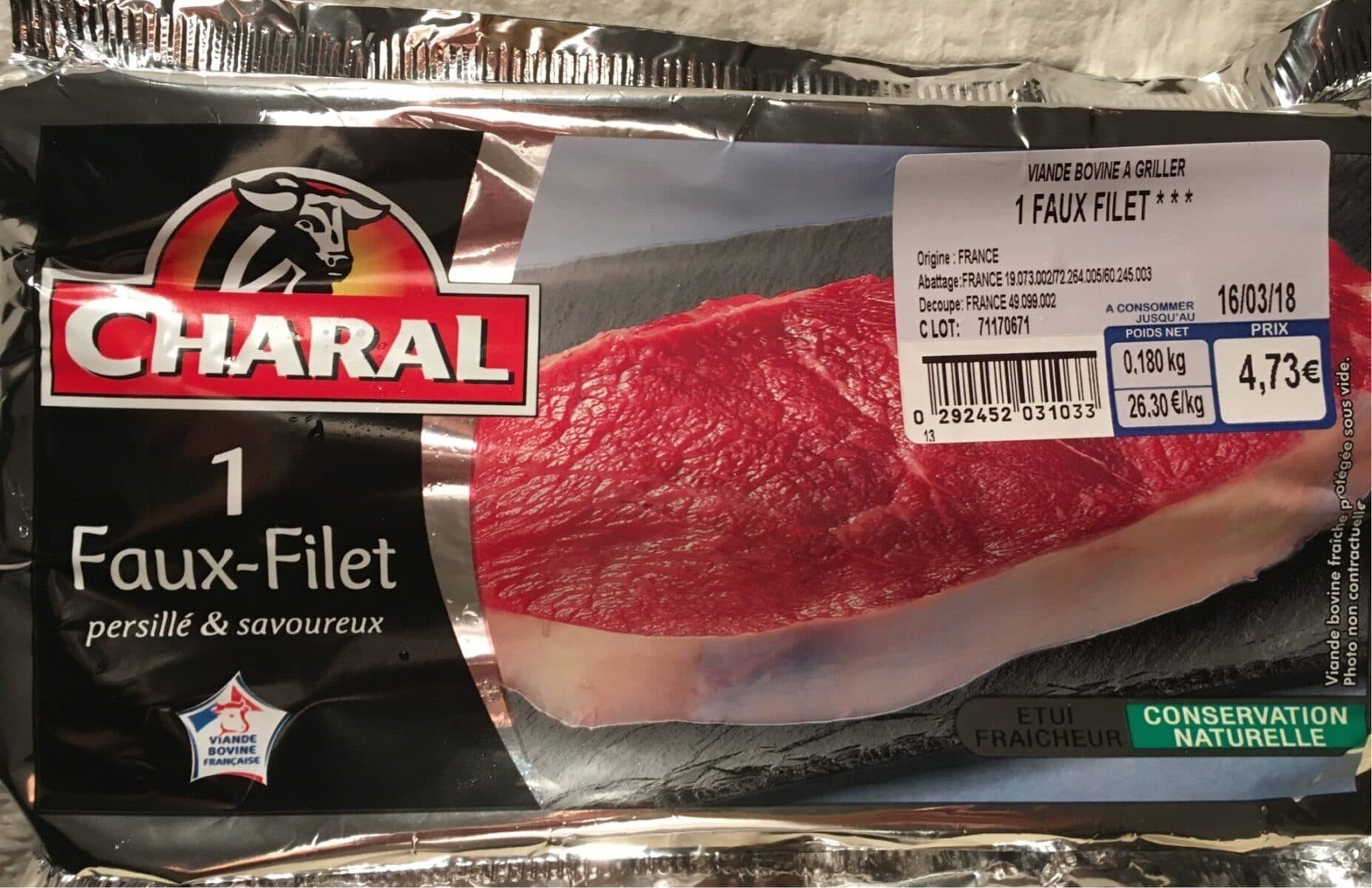 Charal Faux-filet packshot