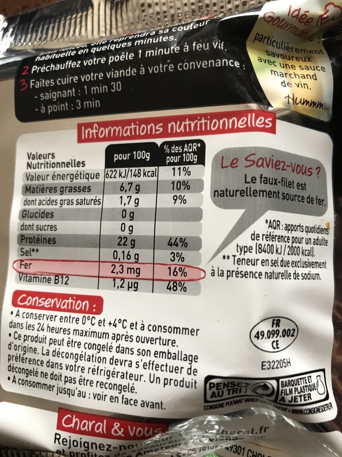 Charal Faux filet packshot
