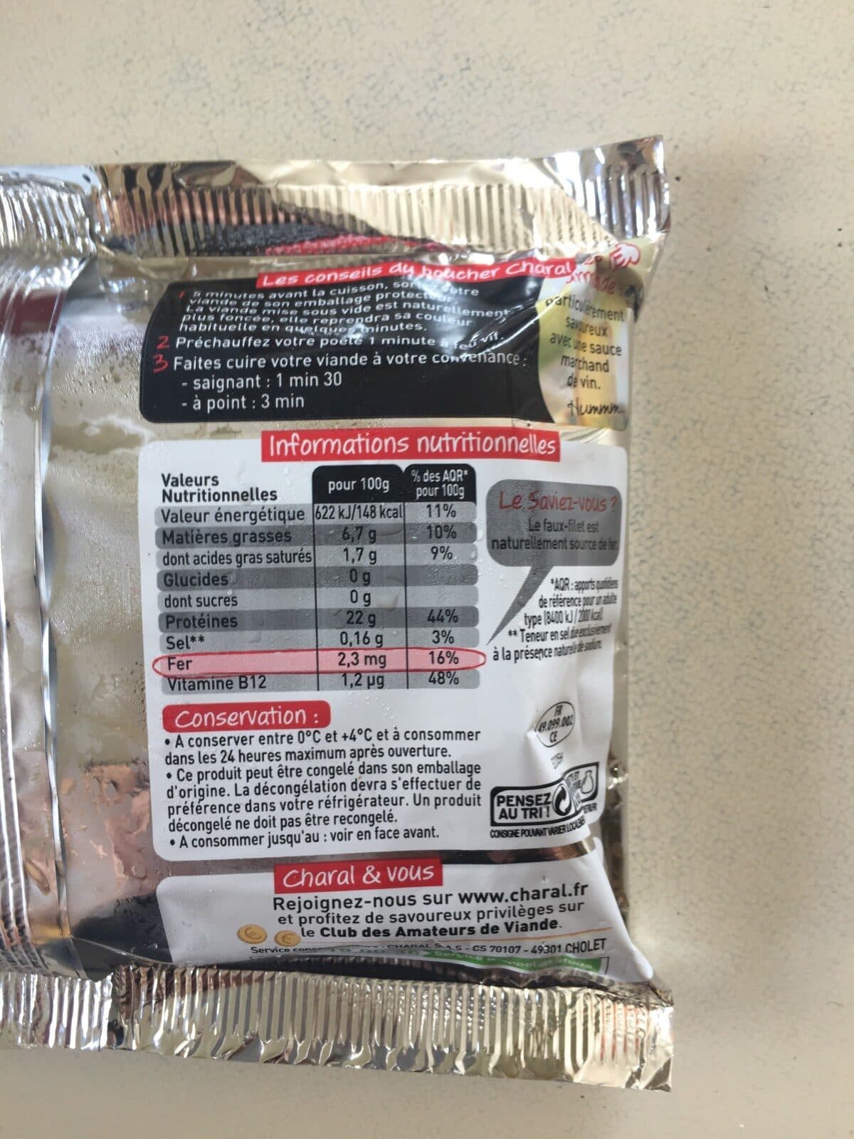 Charal faux-filet packshot