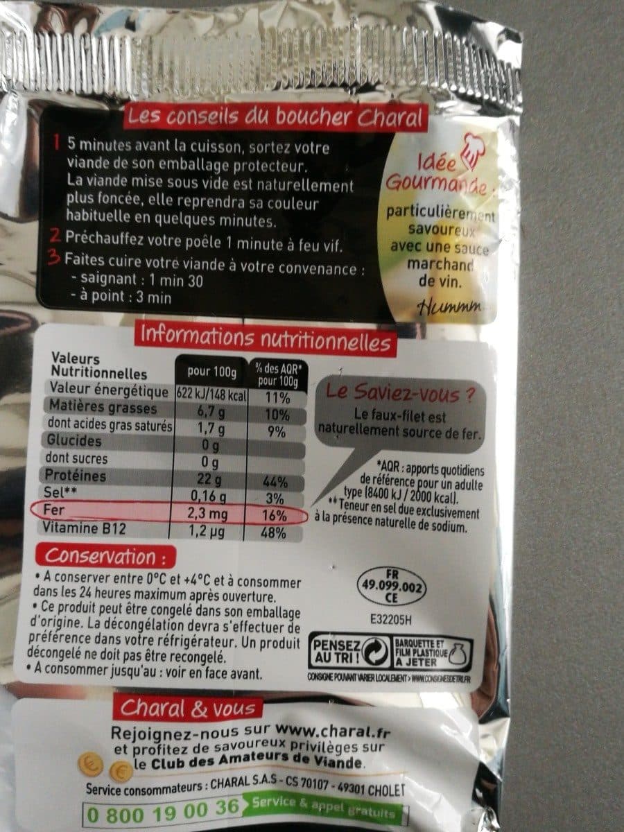 Charal 1 faux-filet persillé et savoureux packshot