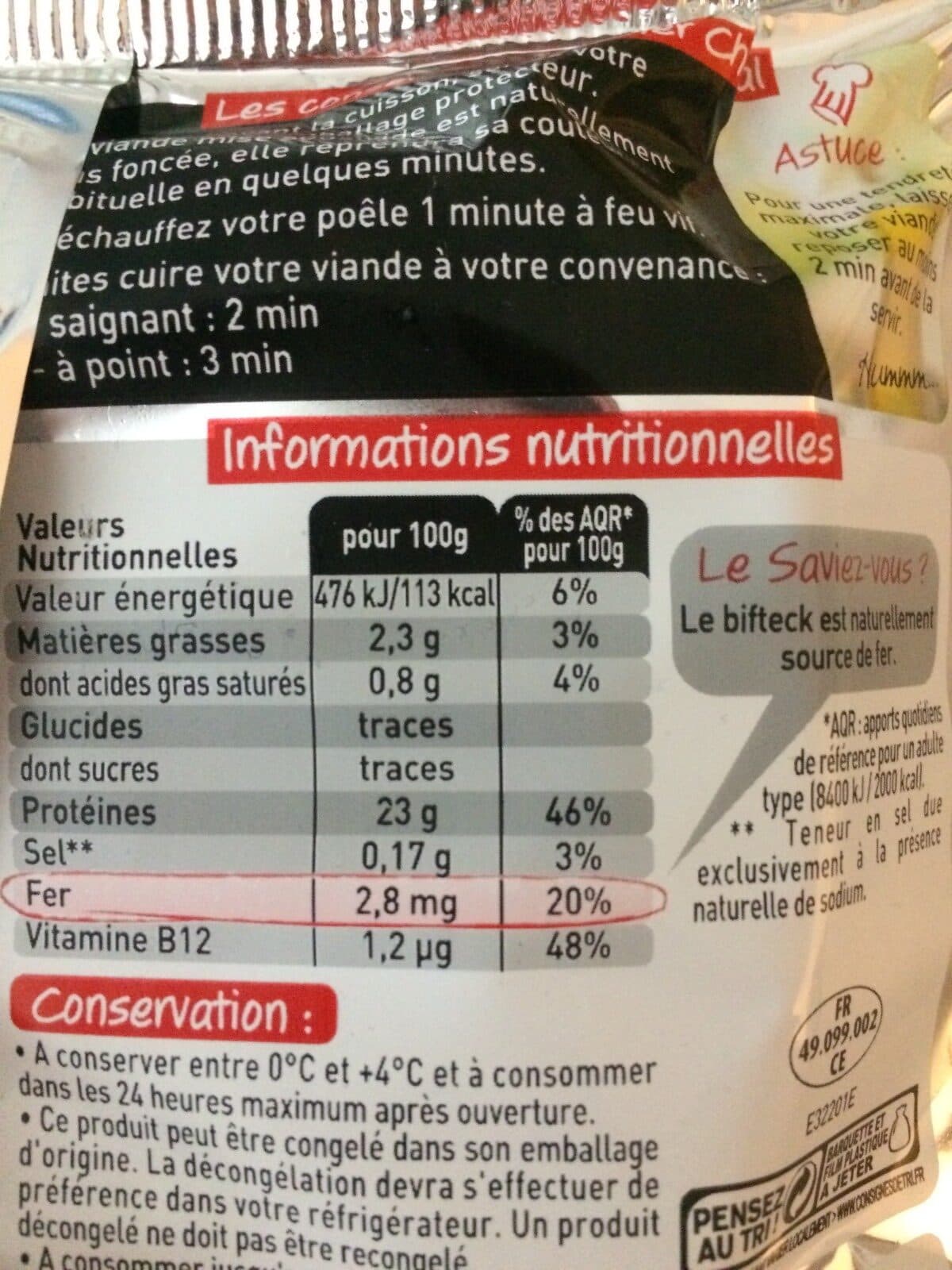Charal Bifteck packshot