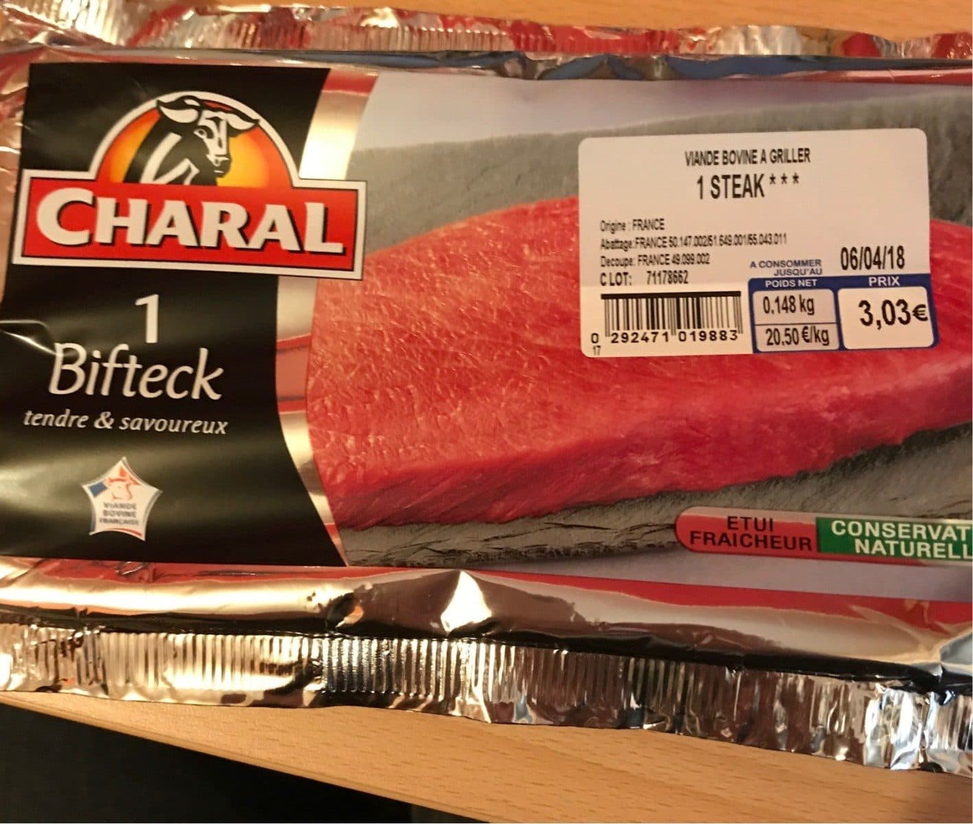 Charal 1 bifteck packshot