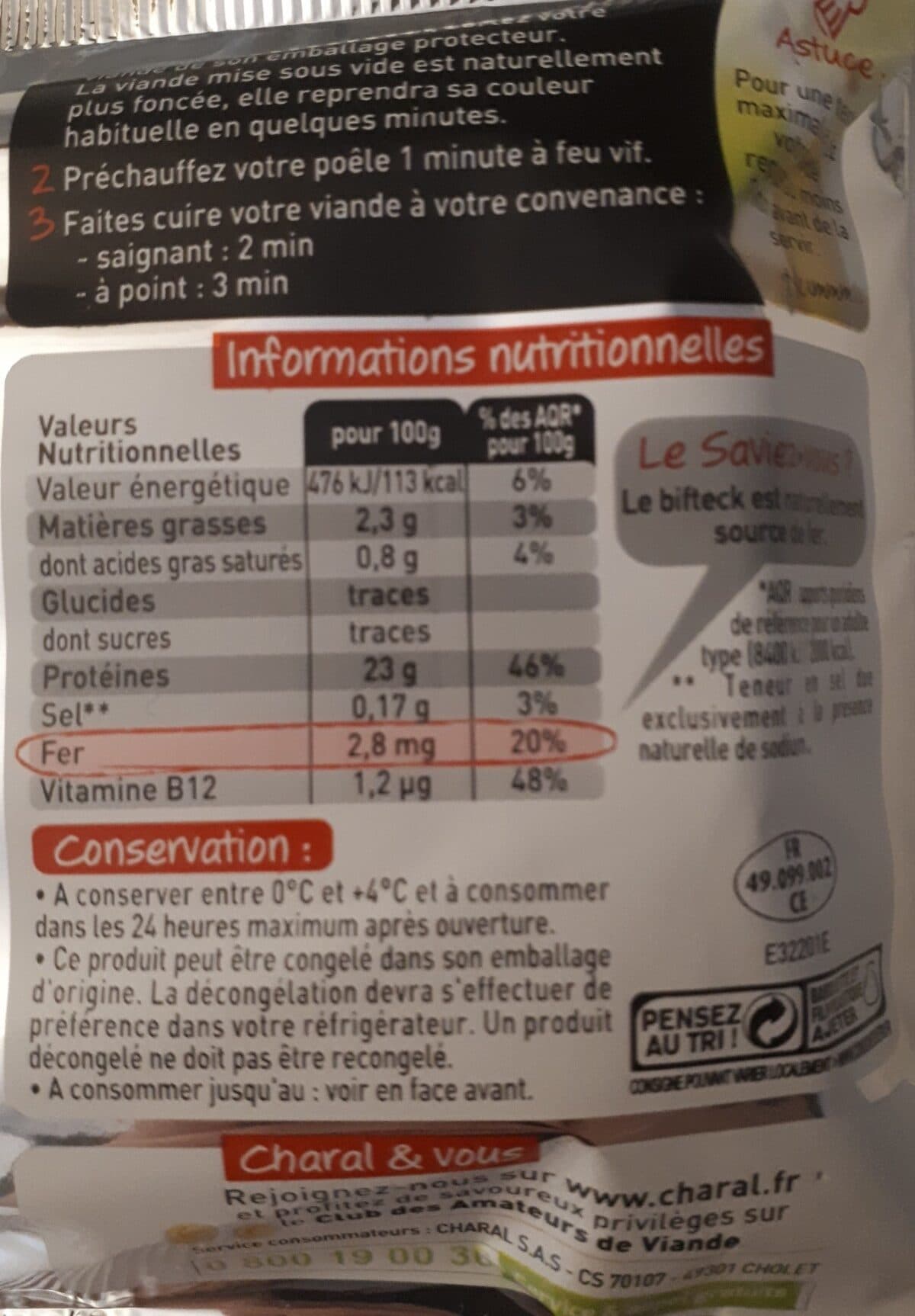 Charal Bifteck packshot