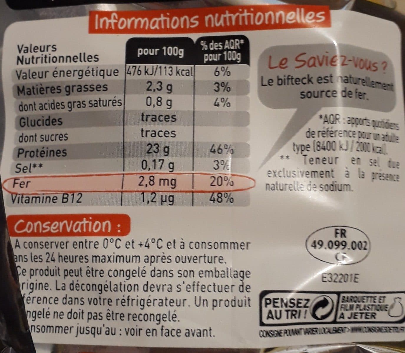 Charal 1 bifteck tendre et savoureux packshot