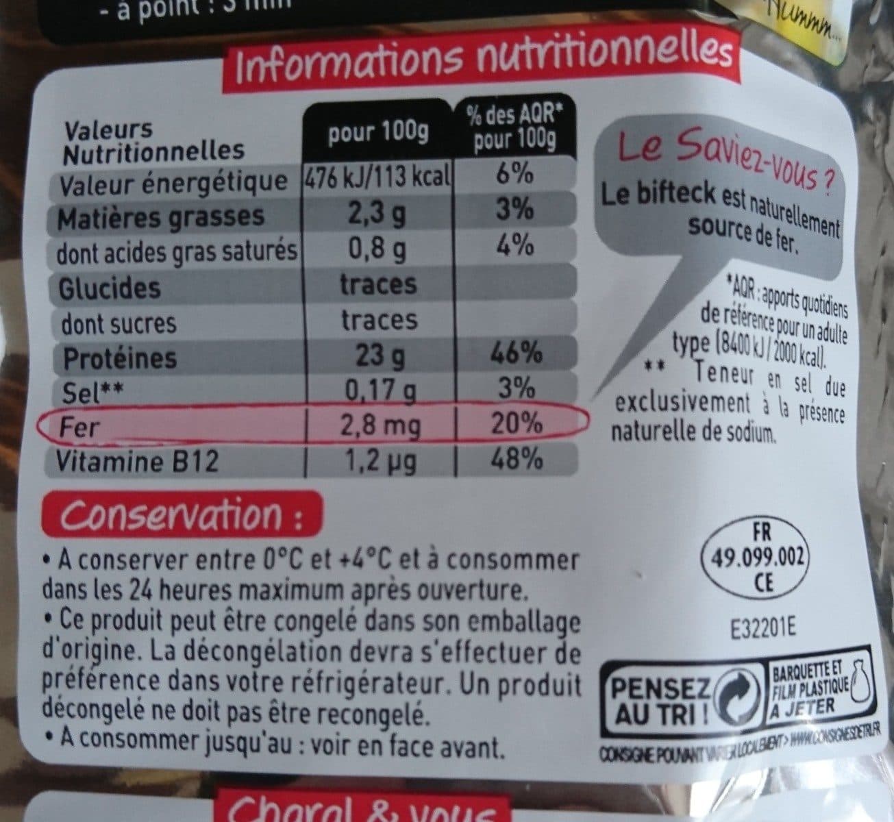 Charal Bifteck packshot
