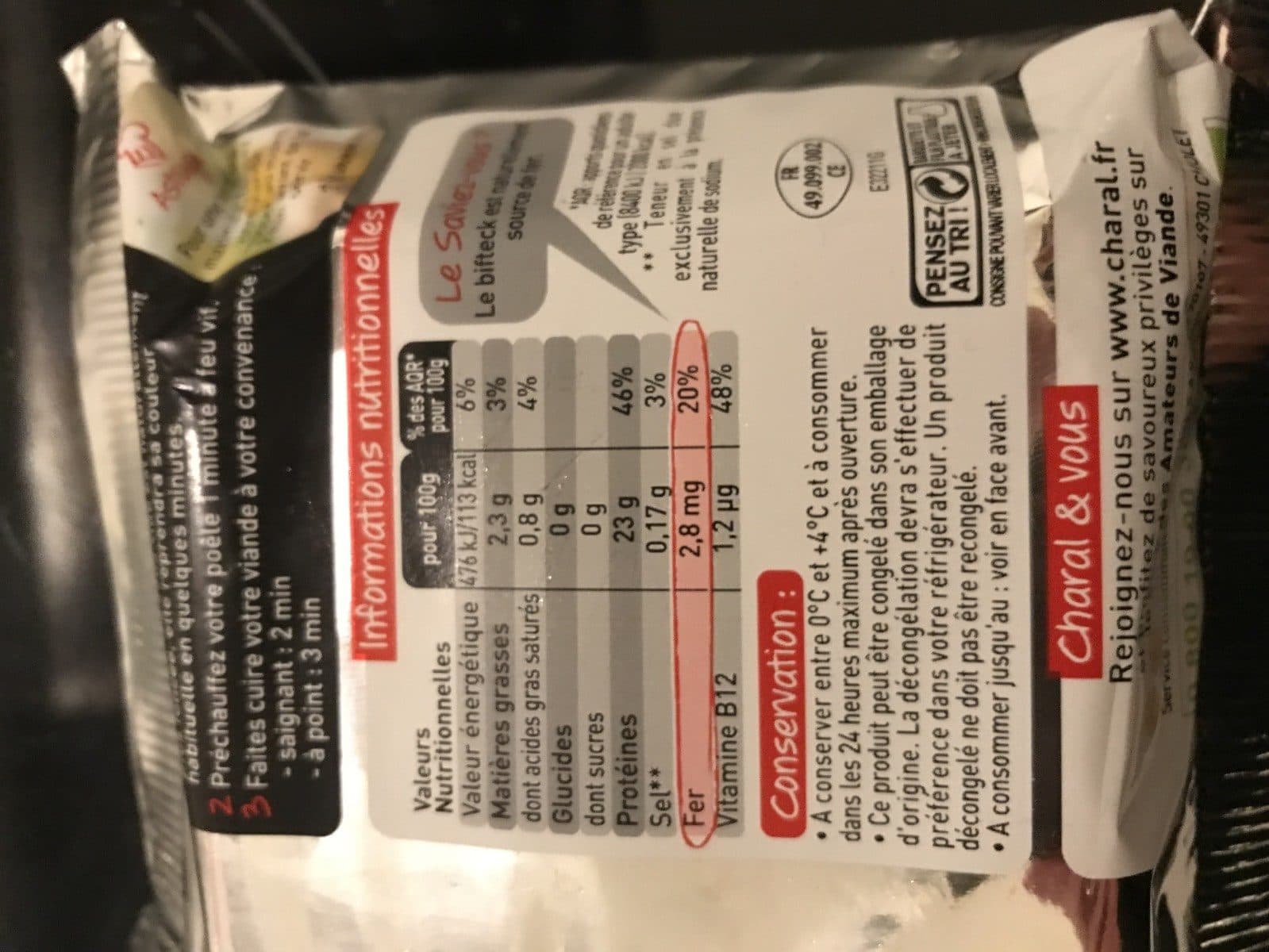 Charal Biftecks packshot