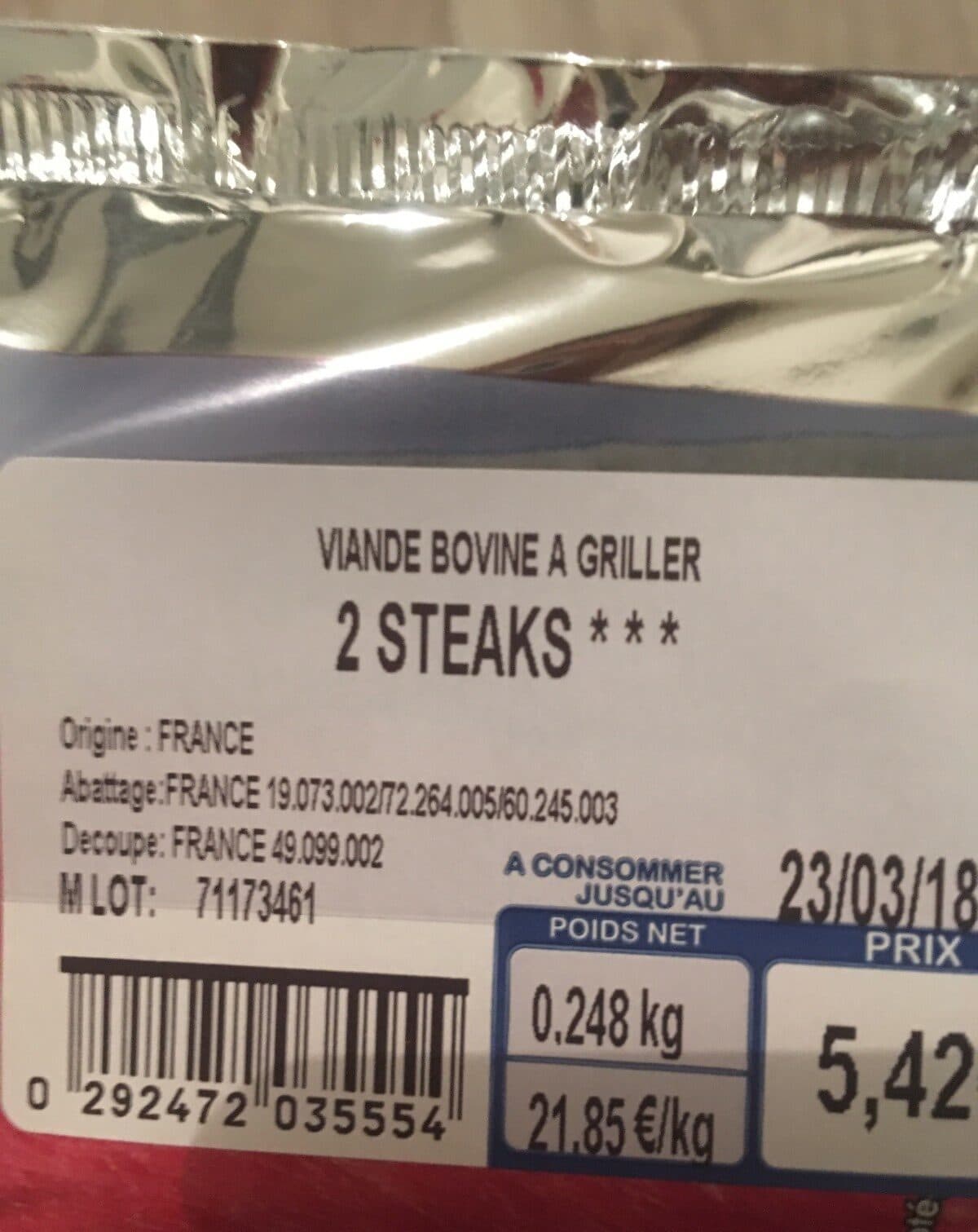 Charal Biftecks packshot