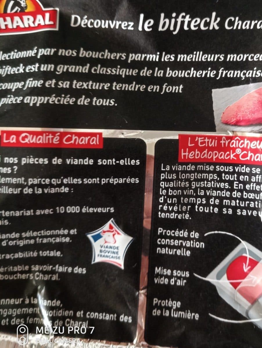 Charal 2 biftecks packshot