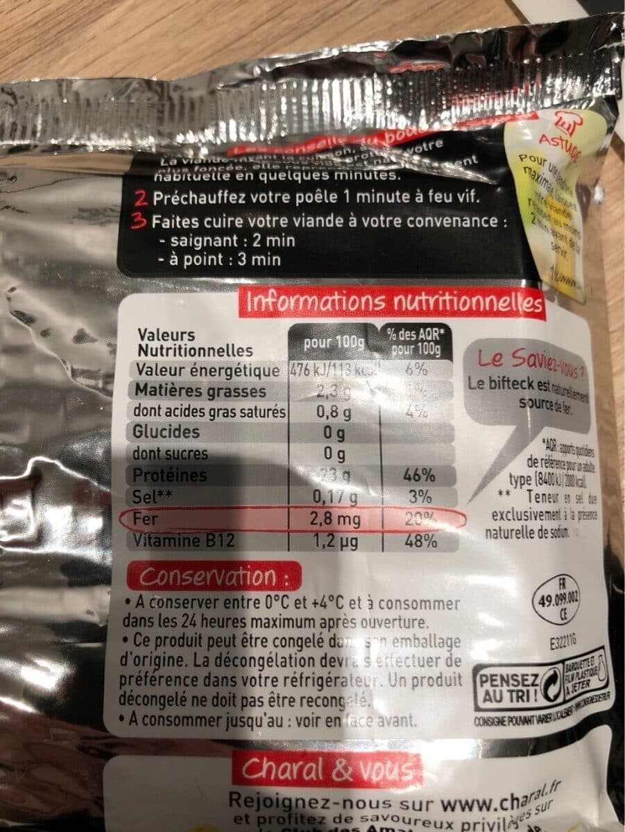 Charal Biftecks packshot