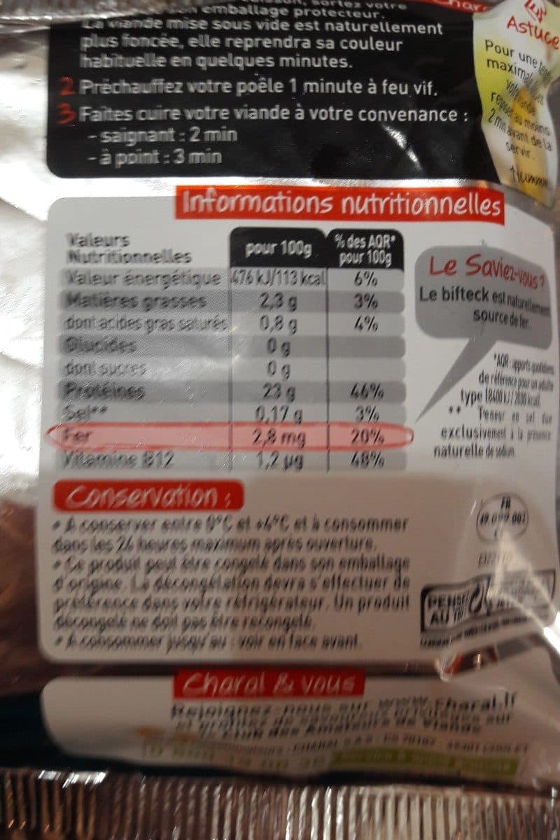 Charal Biftecks packshot