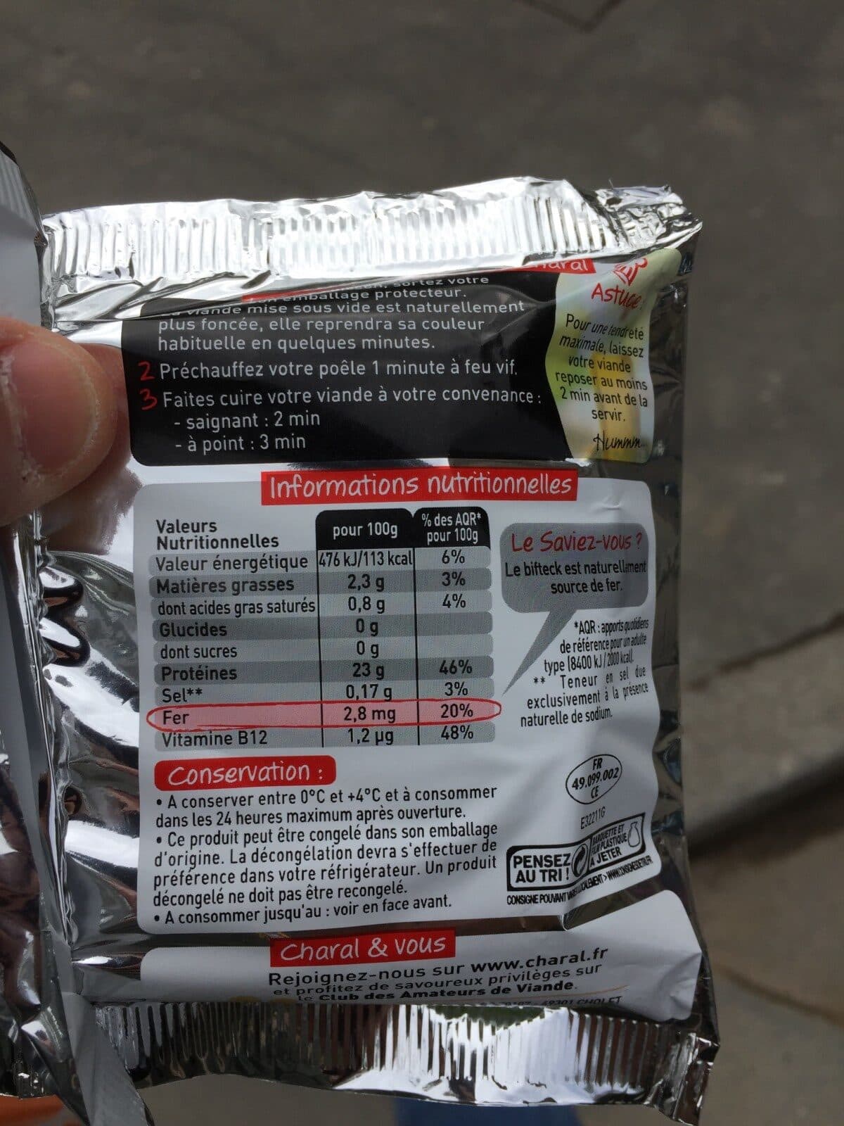 Charal 2 biftecks Charal packshot