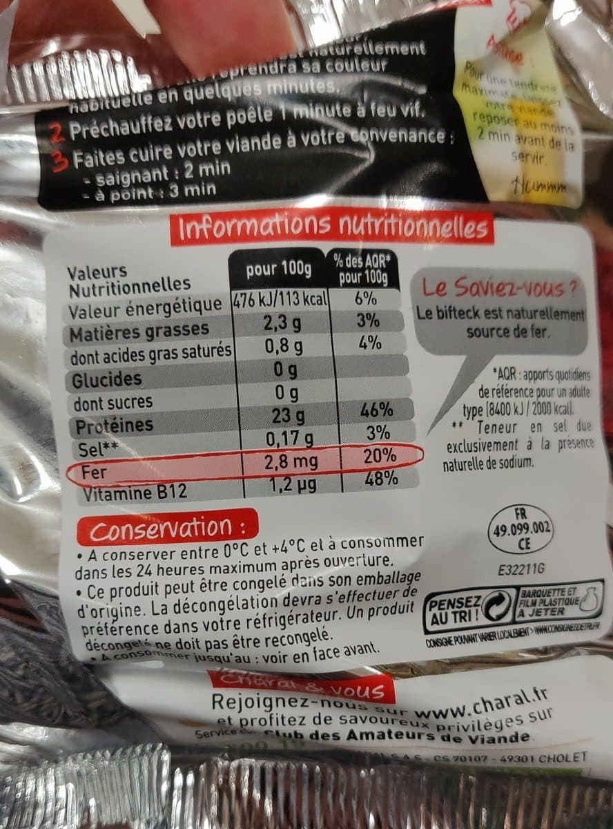 Charal 2 biftecks packshot