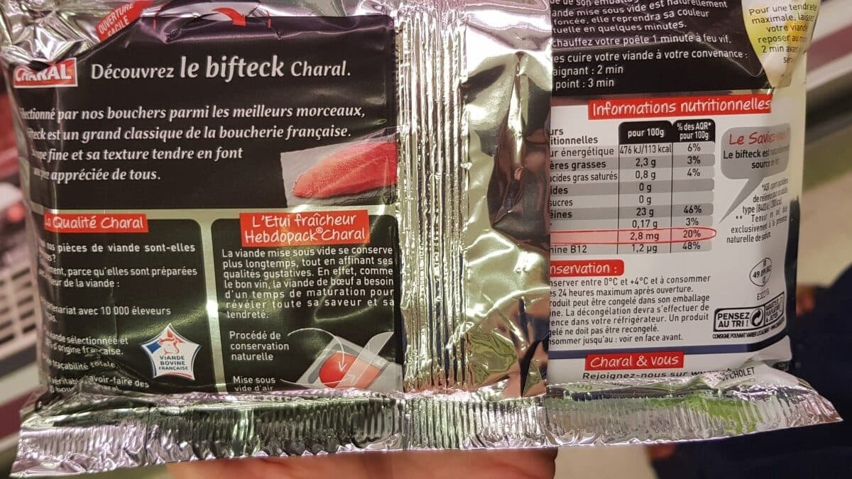 Charal Biftecks packshot