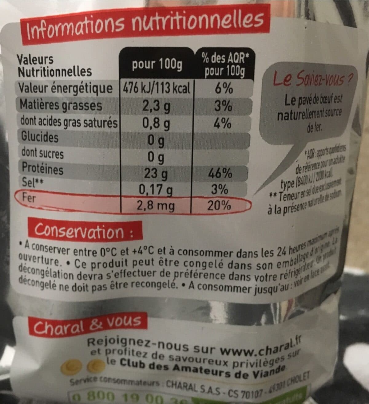 Charal 2 pavés packshot
