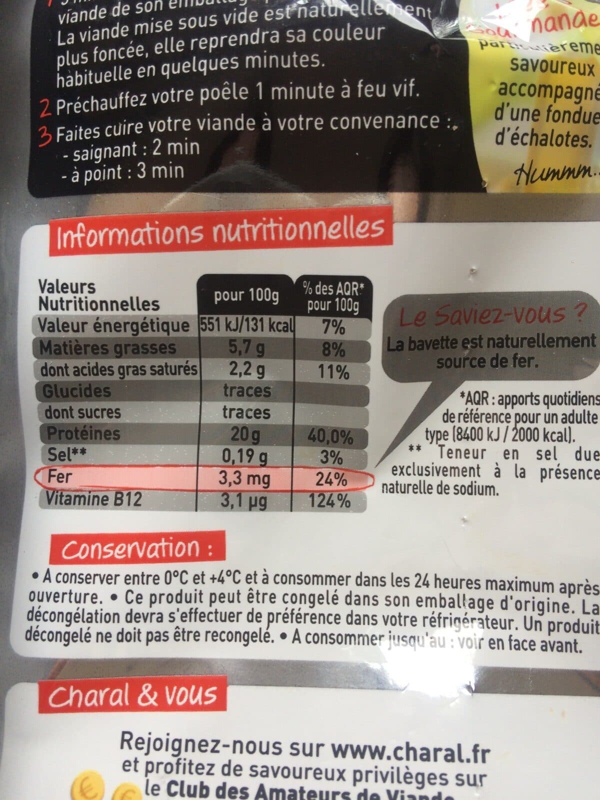Charal 2 bavettes d aloyau packshot
