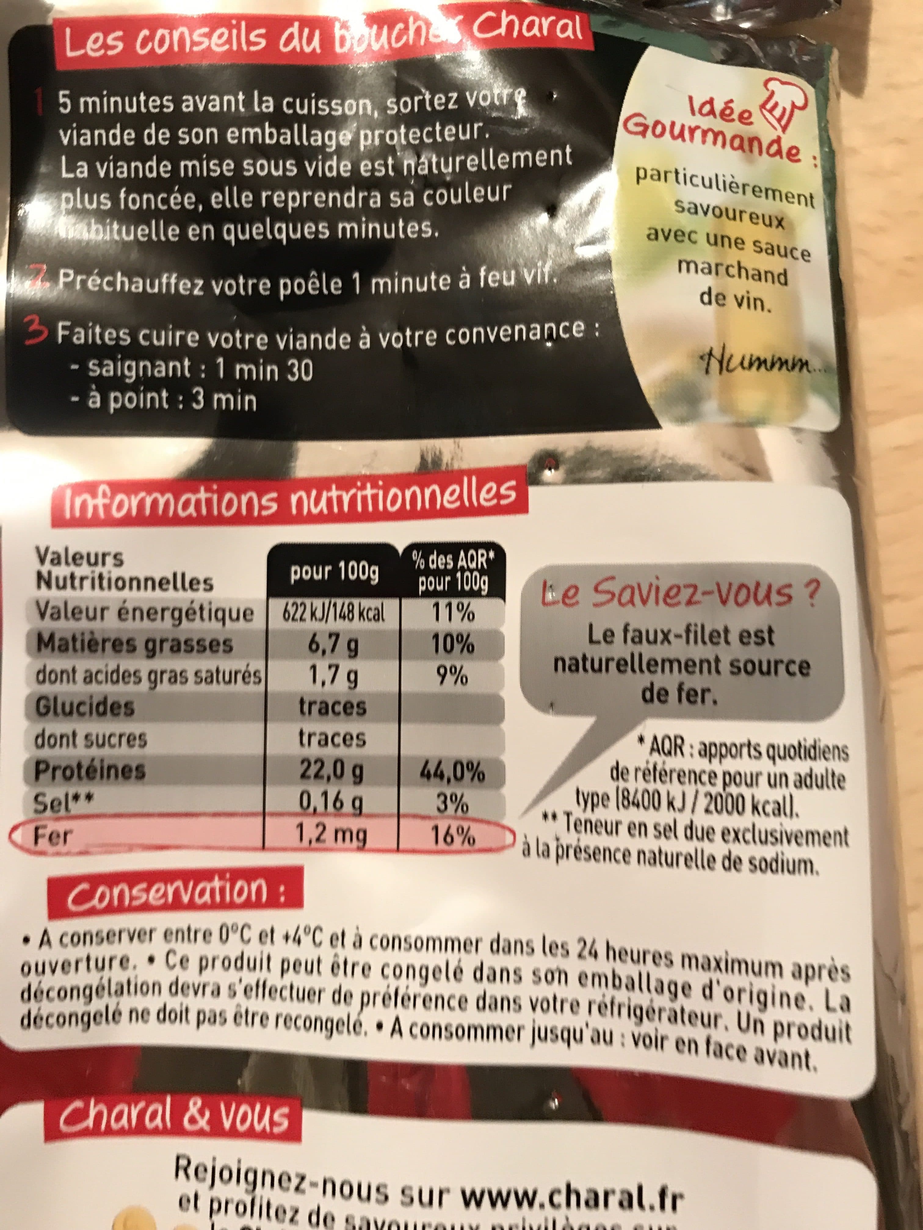 CHARAL Faux filet packshot