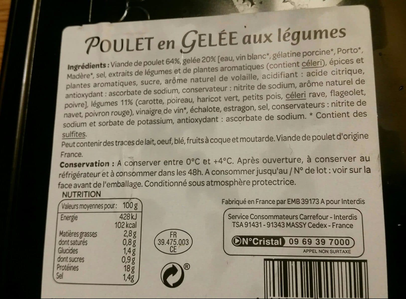Open Food Facts Poulet en gelée packshot
