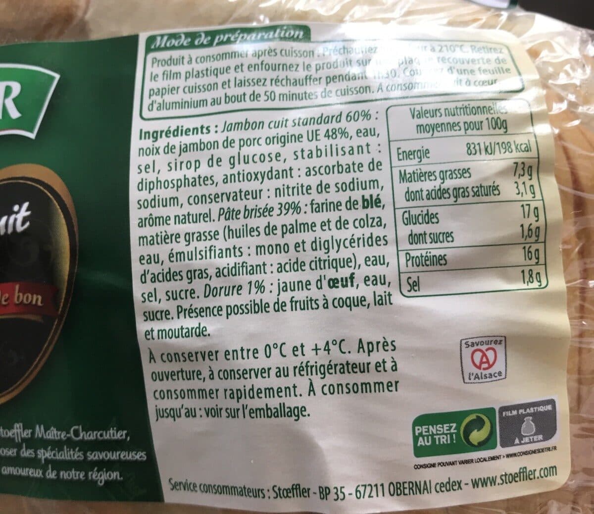 Open Food Facts JAMBON CUIT EN CROUTE packshot