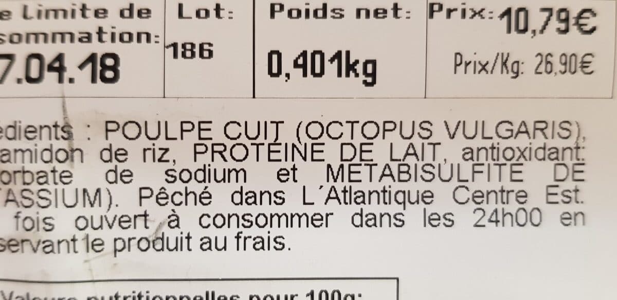 Open Food Facts Poulpe cuit packshot