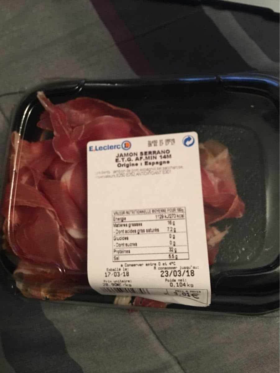 Open Food Facts Jambon serrano packshot