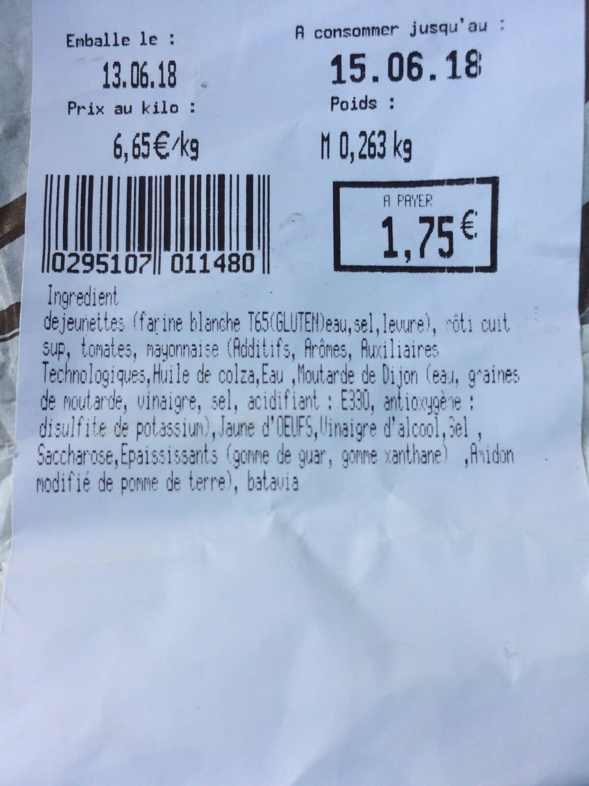 Open Food Facts Sandwich Fraicheur packshot