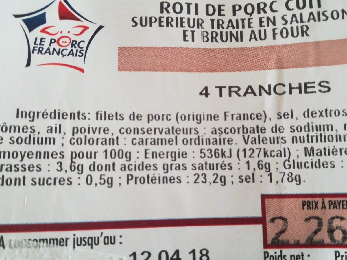 Open Food Facts Rôti de porc cuit packshot