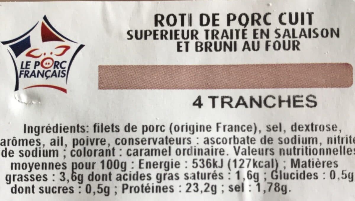 Open Food Facts Roti de porc cuit packshot