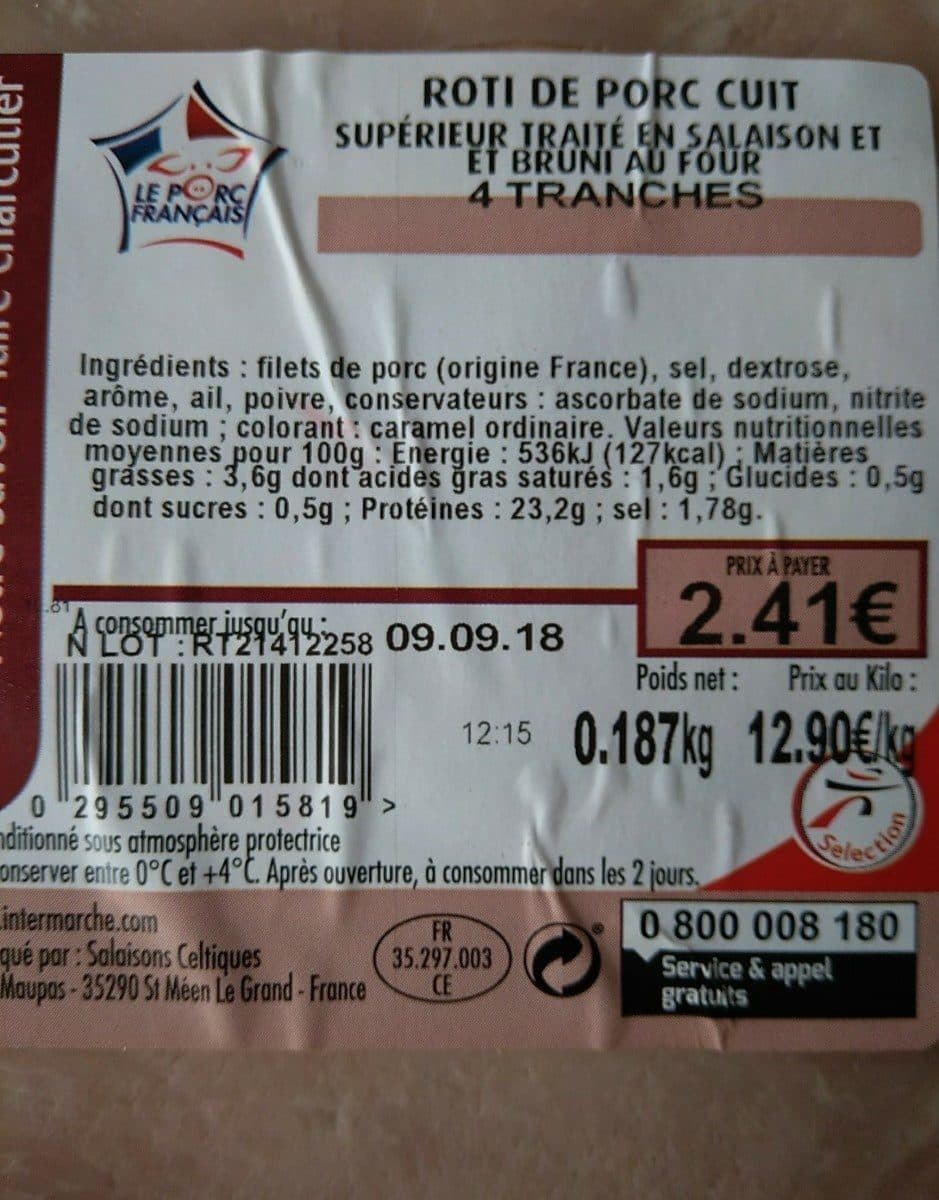 Open Food Facts Roti de porc cuit packshot