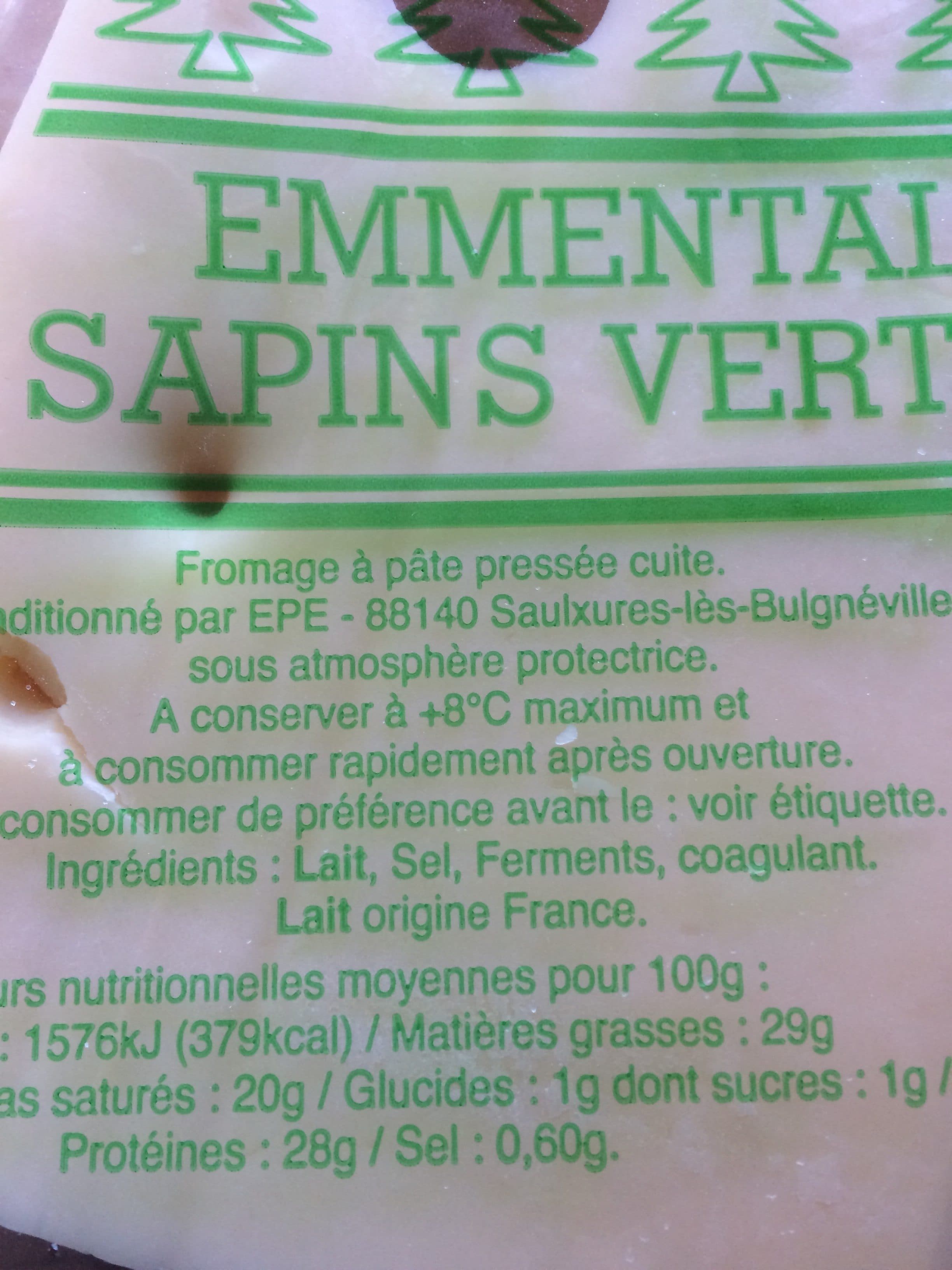 EPE Emmental sapins verts packshot