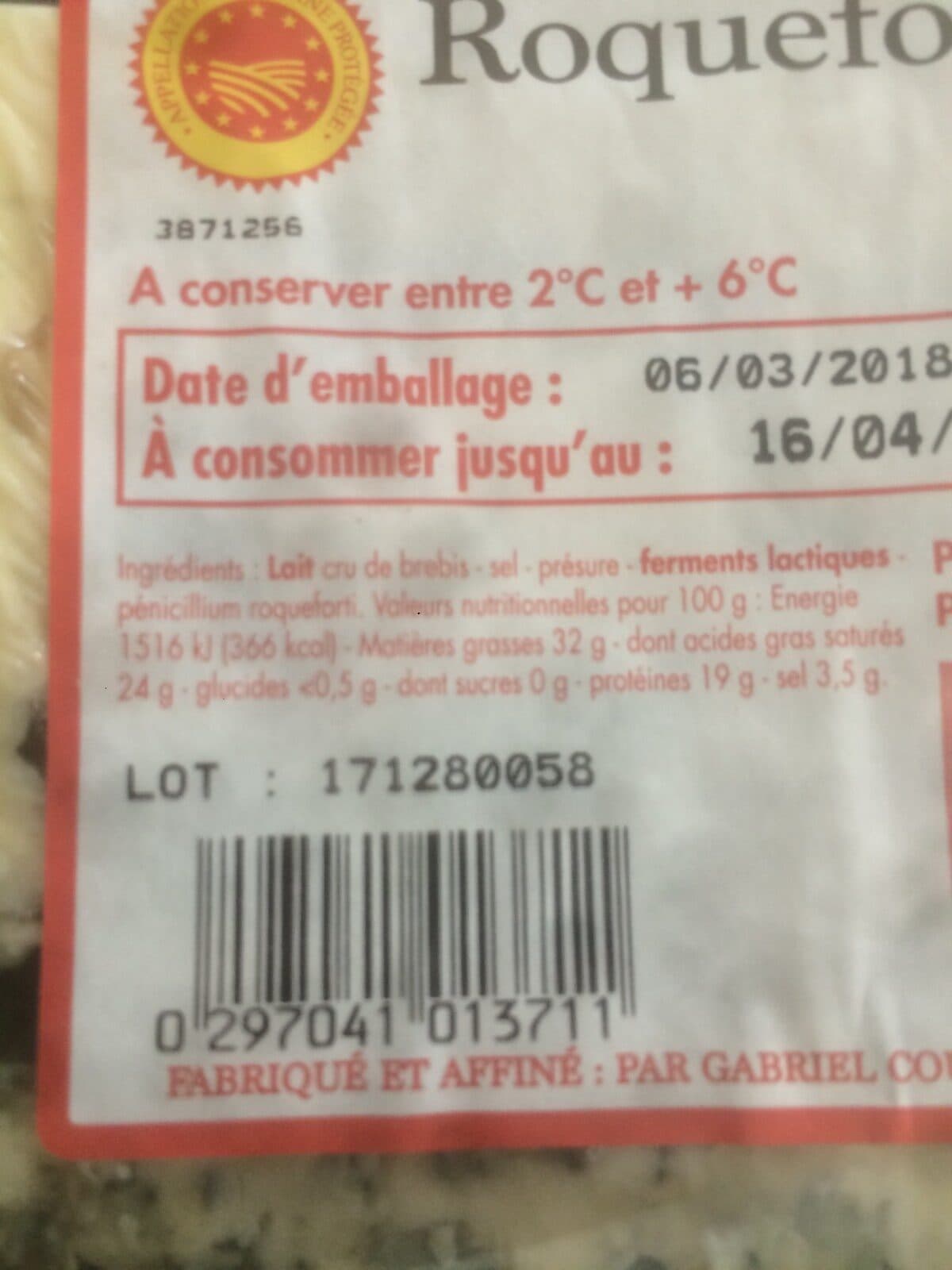 Open Food Facts Roquefort packshot