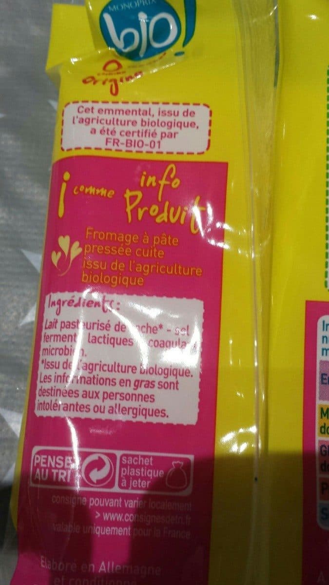 Monoprix Bio Emmental bio packshot