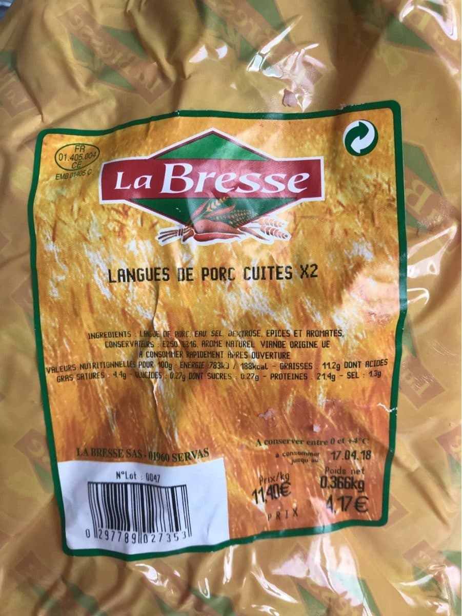 Open Food Facts Langues de porc cuites packshot