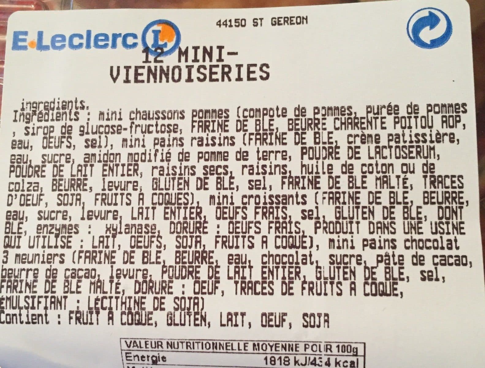 E.Leclerc 12 mini viennoiseries packshot