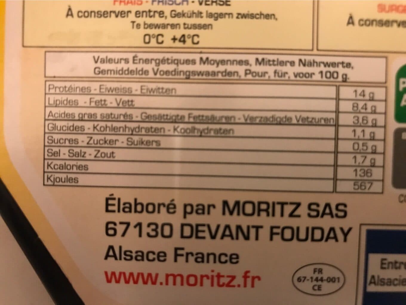 Moritz Authentique Palette à la Diable Rôtie d’Alsace packshot