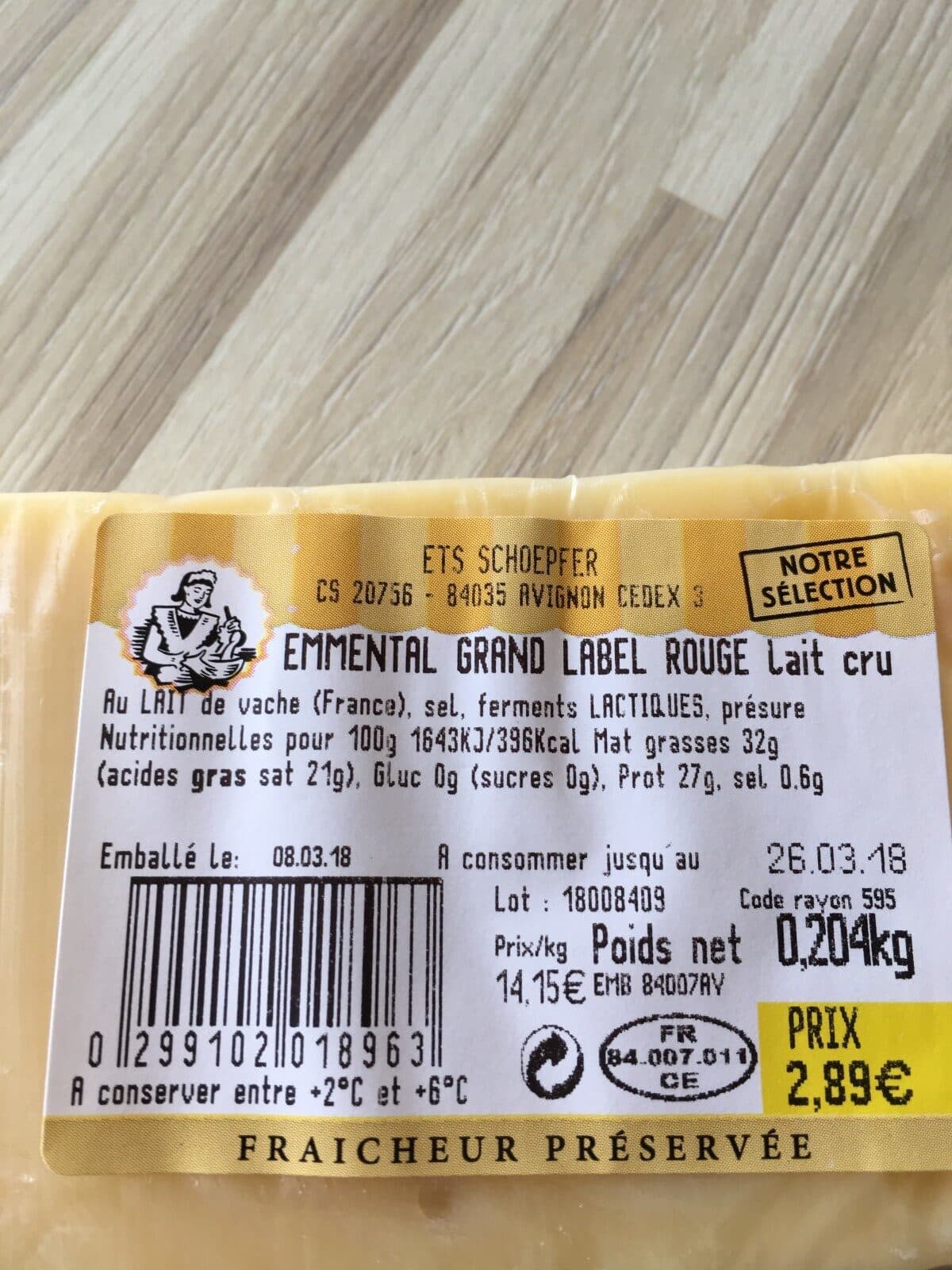 Open Food Facts Emmental grand Label Rouge packshot