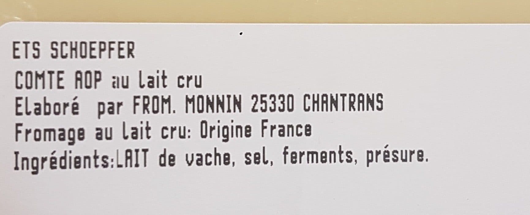 Open Food Facts Comté packshot