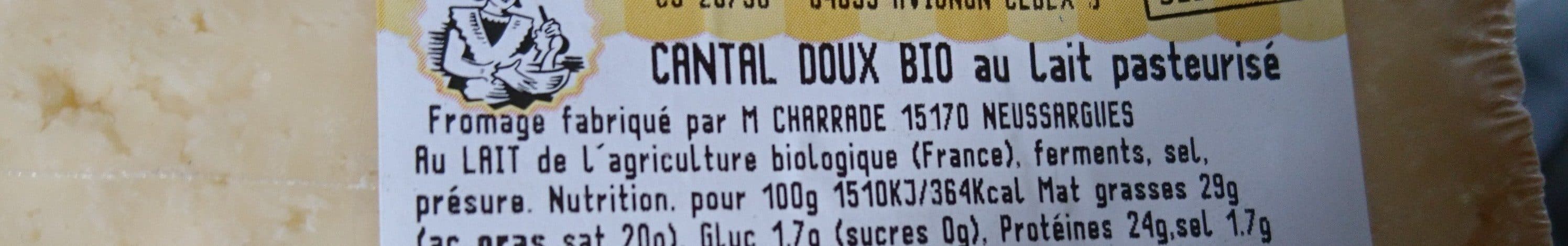 Open Food Facts Cantal jeune bio packshot